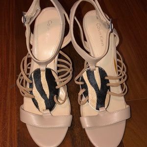 Gorgeous Calvin Klein Wedge Sandals, 7.5